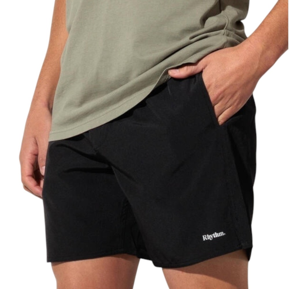 Rhythm Classics Beach Shorts Minimalist Gorpcore Black Swim Trunks Mens Size 32